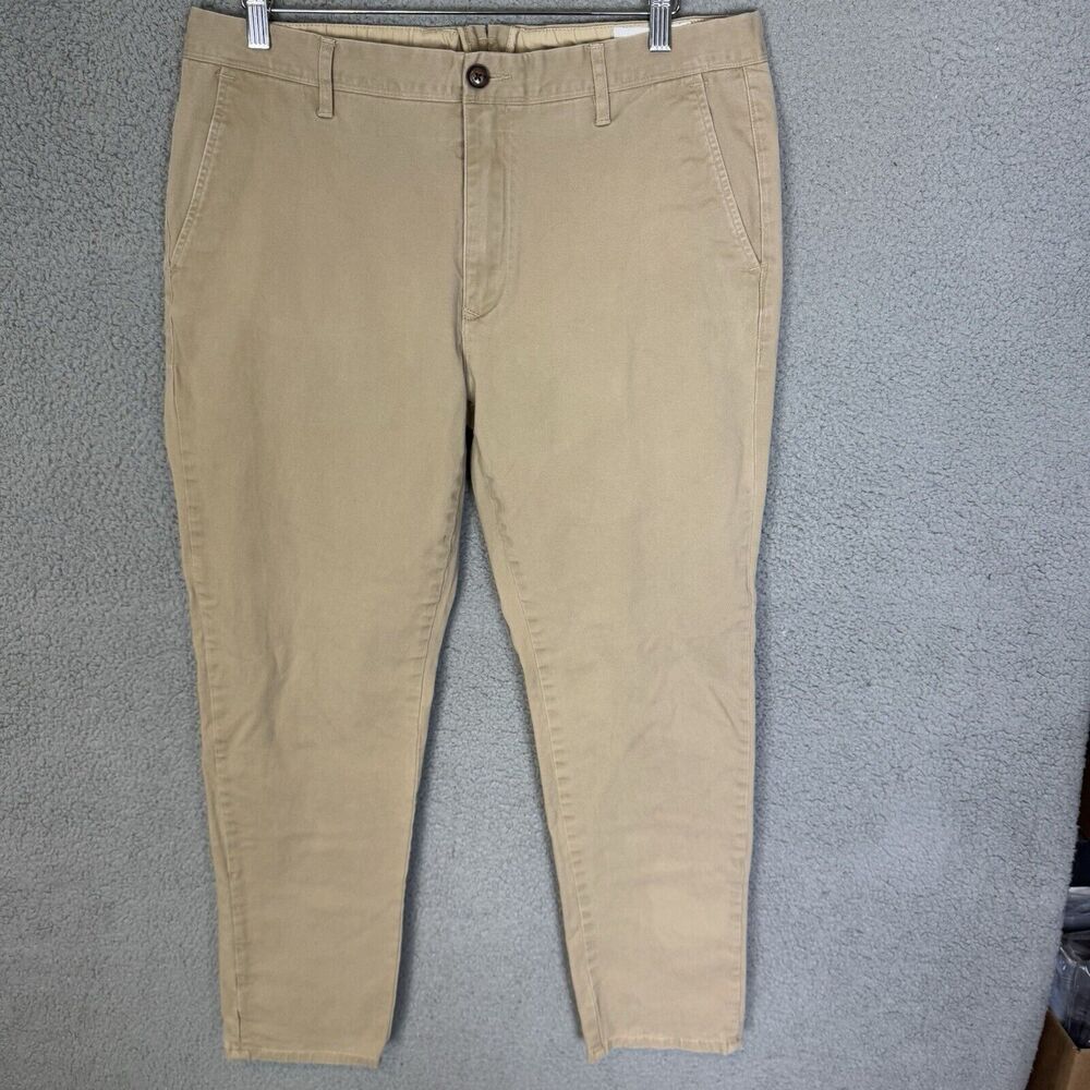 Mott & Bow Pants Mens‎ Size 35x31 Beige Khaki Chino Flat Front Casual Pockets